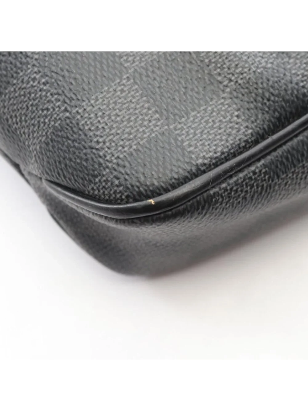 Louis Vuitton Shoulder Bag District PM Damier Graphite Canvas Leather